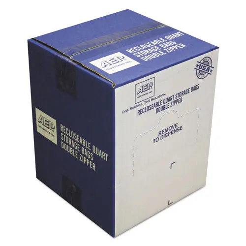 Resealable Clear Plastic Storage Bags, 1 Qt, 1.75 Mil, 7" X 8", Clear, 500-Box 1