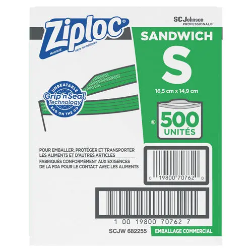 Resealable Sandwich Bags, 1.2 Mil, 6.5" X 6", Clear, 500-Box 1