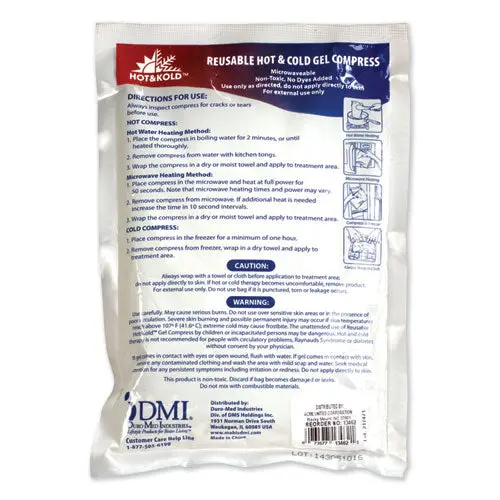 Reusable Hot-Cold Pack, 8.63" Long, White 1