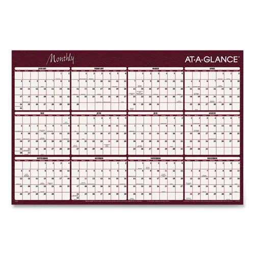 Reversible Horizontal Erasable Wall Planner, 48 X 32, 2021 1