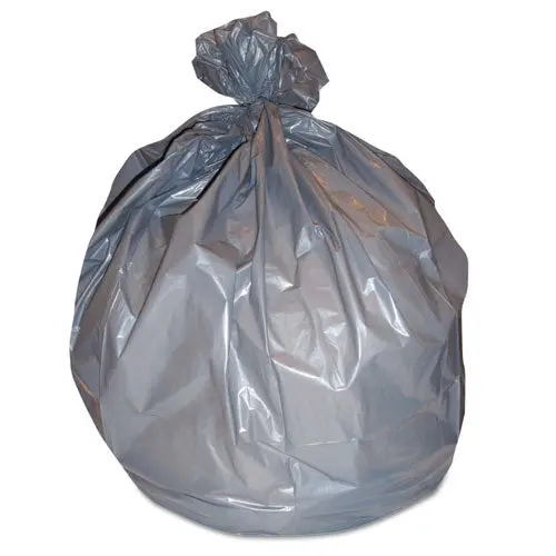 Right Sack Can Liners, 56 Gal, 1.6 Mil, 44" X 55", Gray, 100-Carton 1