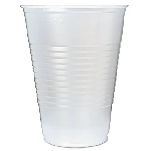 Rk Ribbed Cold Drink Cups, 16Oz, Translucent, 50-Sleeve, 20 Sleeves-Carton 1