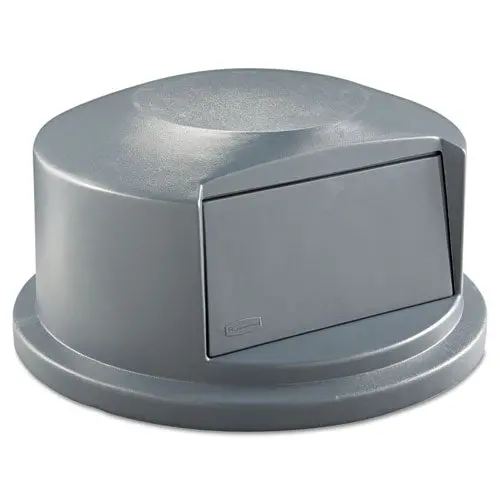 Round Brute Dome Top Receptacle, Push Door For 44 Gal Containers, 24.81W X 12.63H, Gray 1