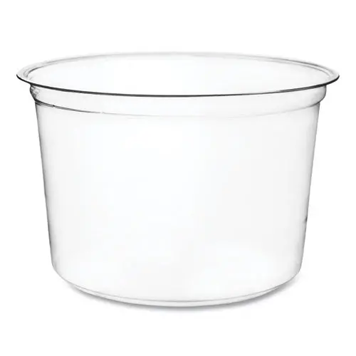 Round Deli Pots, 16 Oz, 4.6 Diameter X 3"H, Clear, Plastic, 500/Carton 1