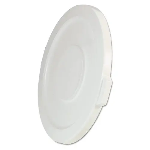 Round Flat Top Lid, For 32 Gal Round Brute Containers, 22.25" Diameter, White 1