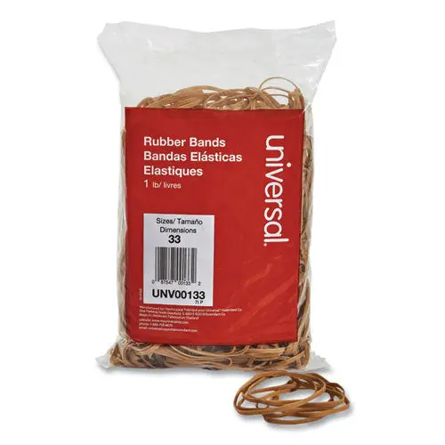 Rubber Bands, Size 33, 0.04" Gauge, Beige, 1 Lb Box, 640-Pack 1