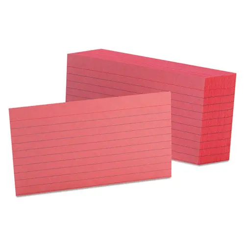 Ruled Index Cards, 3 X 5, Cherry, 100-Pack 1