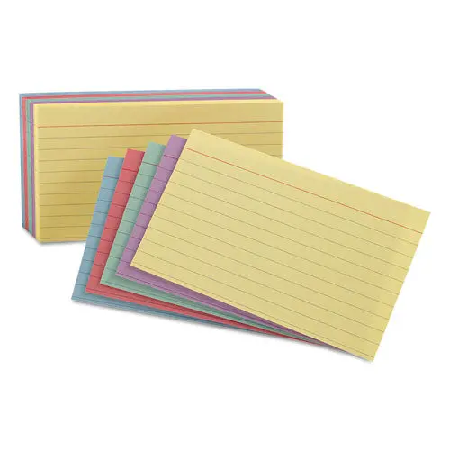 Ruled Index Cards, 4 X 6, Blue-Violet-Canary-Green-Cherry, 100-Pack 1