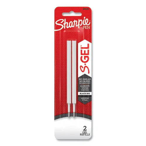 S-Gel 0.7 Mm Pen Refills, Medium Point, Black Ink, 2-Pack 1