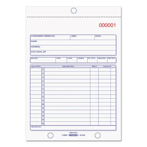 Sales Book, 5 1-2 X 7 7-8, Carbonless Duplicate, 50 Sets-Book 1