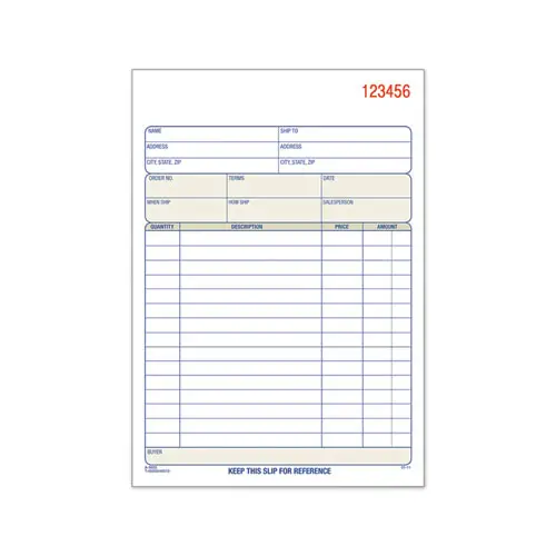 Sales Order Book, 5-9-16 X 7-15-16, Two-Part Carbonless, 50 Sets-Book 1