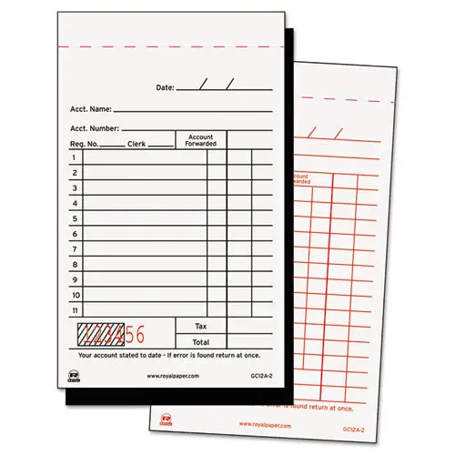 Sales Receipt Book, Carbon Duplicate, 3 2-5 X 5 3-5, 50-Book, 100 Books-Carton 1