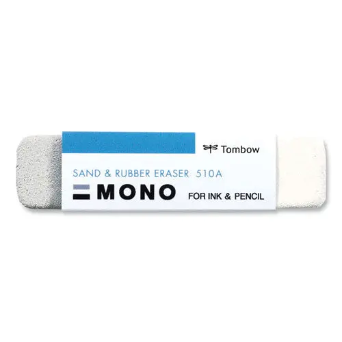 Sand And Rubber Eraser, For Pencil/Ink Marks, Rectangular Block, Medium, White 1