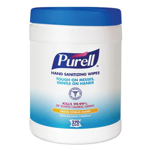 Sanitizing Hand Wipes, 6 X 6 3-4, White, 270 Wipes-Canister 1