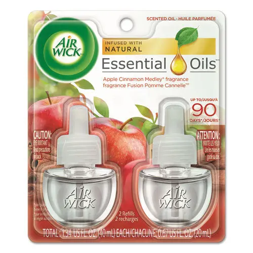 Scented Oil Refill, Warming - Apple Cinnamon Medley, 0.67 Oz, Orange, 2-Pack 1