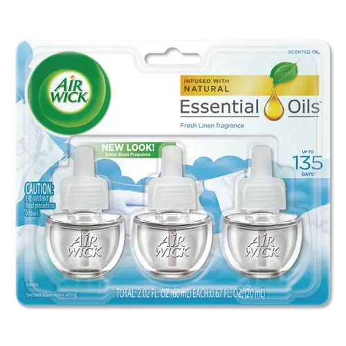 Scented Oil Refill, Warming - Fresh Linen, 0.67 Oz, 3-Pack, 6 Packs-Carton 1