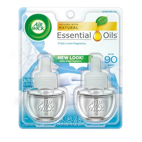 Scented Oil Twin Refill, Fresh Linen, 0.67 Oz, 2-Pack, 6-Carton 1