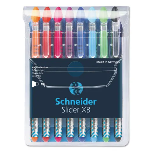 Schneider Slider Stick Ballpoint Pen, 1.4Mm, Assorted Ink-Barrel, 8-Pack 1
