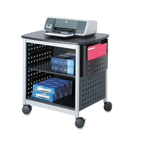Scoot Printer Stand, 26.5W X 20.5D X 26.5H, Black-Silver 1