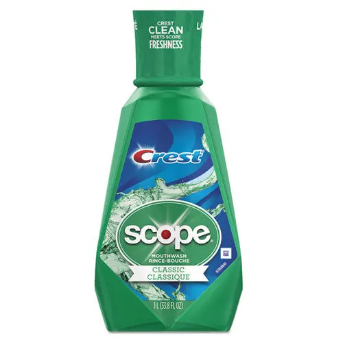 + Scope Mouth Rinse, Classic Mint, 1 L Bottle, 6-Carton 1