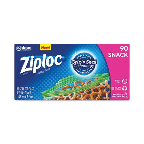 Seal Top Snack Bags, 10 Oz, 6.5" X 3.25", Clear, 90-Box, 12 Boxes-Carton 1