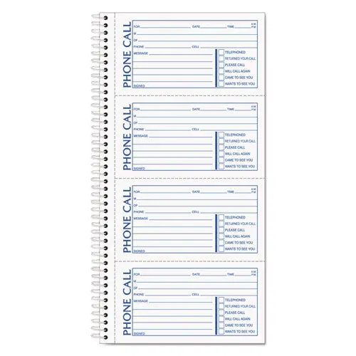 Second Nature Phone Call Book, 2 3-4 X 5, Two-Part Carbonless, 400 Forms 1