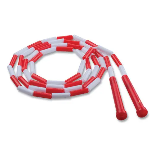 Segmented Plastic Jump Rope, 7Ft, Red-White 1