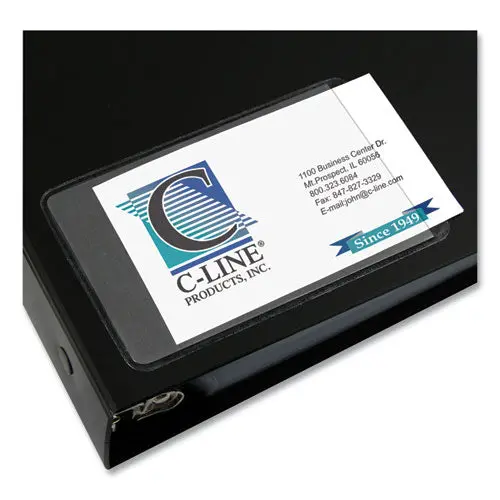 Self-Adhesive Business Card Holders, Side Load, 2 X 3 1-2, Clear, 10-Pack 1