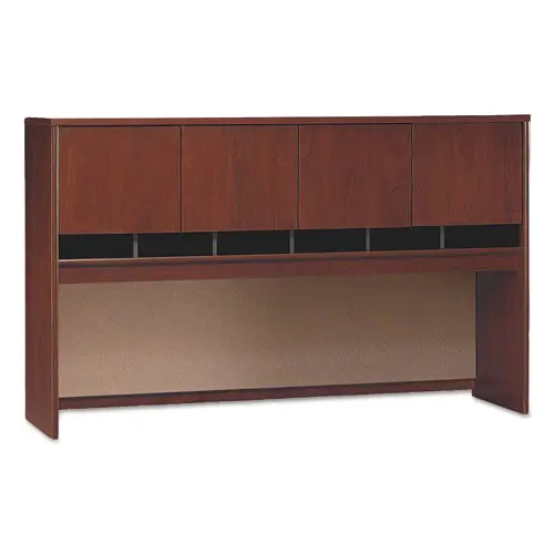 Series C Collection 4 Door 72W Hutch, Box 1 Of 2, 71.13W X 15.38D X 43.13H, Hansen Cherry-Graphite Gray 1