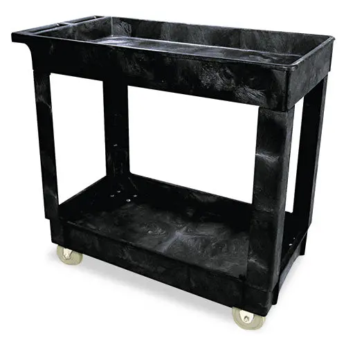 Service-Utility Cart, Two-Shelf, 34.13W X 17.38D X 32.38H, Black 1