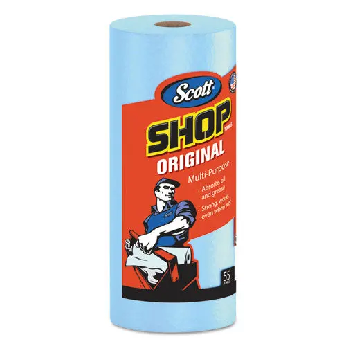 Shop Towels, Standard Roll, 10.4 X 11, Blue, 55-Roll, 30 Rolls-Carton 1