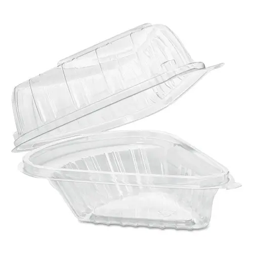 Showtime Clear Hinged Containers, Pie Wedge, 6.67 Oz, 6.1 X 5.6 X 3, Clear, 125-Pack, 2 Packs-Carton 1