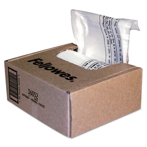 Shredder Waste Bags, 6-7 Gal Capacity, 100-Carton 1