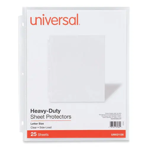 Side-Load Poly Sheet Protectors, Heavy Gauge, Letter Size, Clear, 25-Pack 1