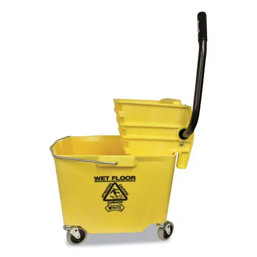 Side-Press Squeeze Wringer-Plastic Bucket Combo, 12 To 32 Oz, Yellow 1