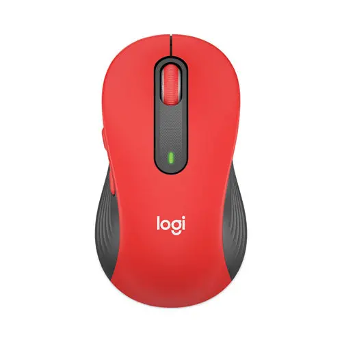 Signature M650 Wireless Mouse, 2.4 Ghz Frequency, 33 Ft Wireless Range, Large, Right Hand Use, Red 1