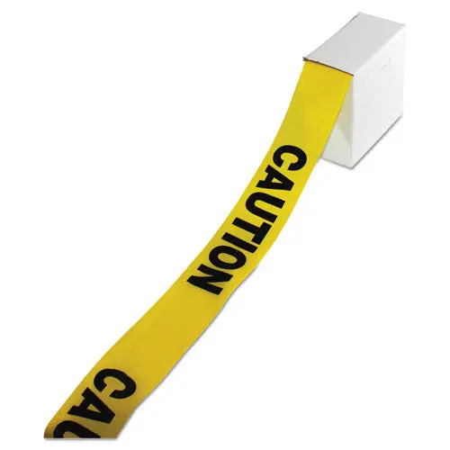 Site Safety Barrier Tape, "Caution" Text, 3" X 1000Ft, Yellow-Black 1