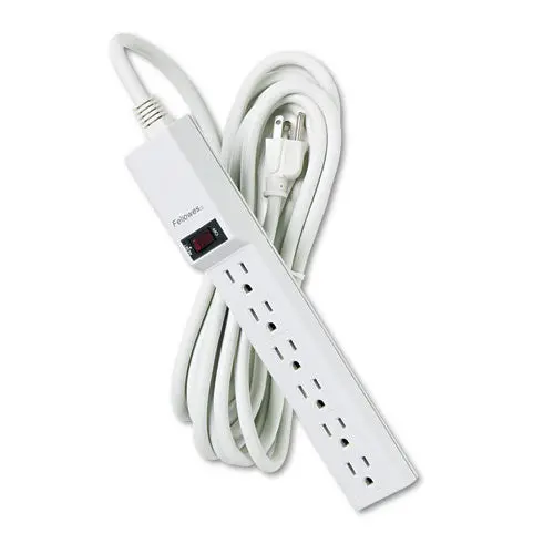 Six-Outlet Power Strip, 120V, 15 Ft Cord, 1.88 X 10.88 X 1.63, Platinum 1