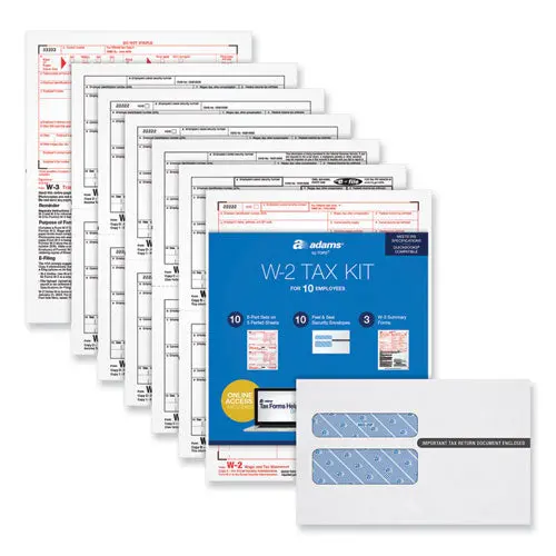 Six-Part W-2 Online Tax Kit, Six-Part Carbonless, 5.5 X 8, 10-Pack 1