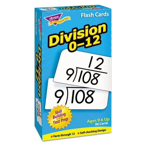 Skill Drill Flash Cards, 3 X 6, Division 1
