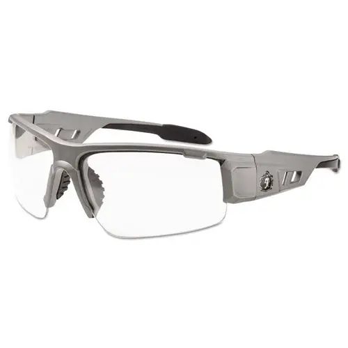 Skullerz Dagr Safety Glasses, Matte Gray Frame-Clear Lens, Nylon-Polycarb 1