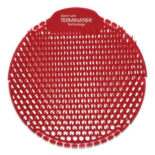 Slant7 With Terminator Urinal Screen, Evergreen, Red, 30-Carton 1