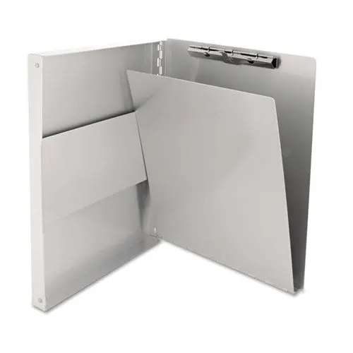 Snapak Aluminum Side-Open Forms Folder, 1-2" Clip Cap, 8 1-2 X 12 Sheets, Silver 1