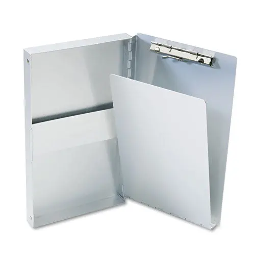 Snapak Aluminum Side-Open Forms Folder, 3-8" Clip Cap, 5.66 X 9.5 Sheets, Silver 1