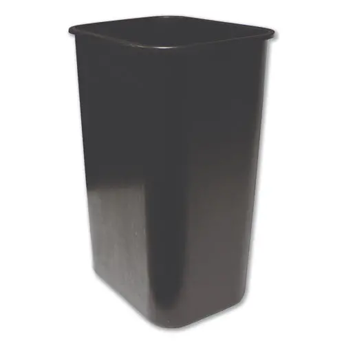 Soft-Sided Wastebasket, Rectangular, Polyethylene, 41 Qt, Black 1