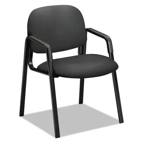 Solutions Seating 4000 Series Leg Base Guest Chair, 23.5" X 24.5" X 32", Iron Ore Seat, Iron Ore Back, Black Base 1