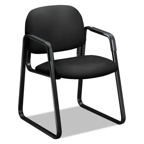 Solutions Seating 4000 Series Sled Base Guest Chair, 23.5" X 26" X 33", Black Seat, Black Back, Black Base 1