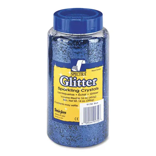 Spectra Glitter, .04 Hexagon Crystals, Blue, 16 Oz Shaker-Top Jar 1