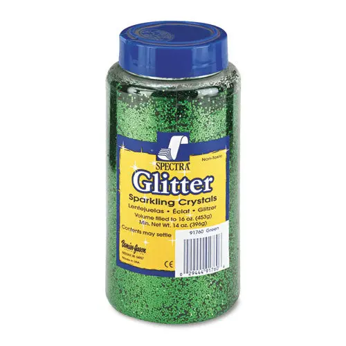 Spectra Glitter, .04 Hexagon Crystals, Green, 16 Oz Shaker-Top Jar 1
