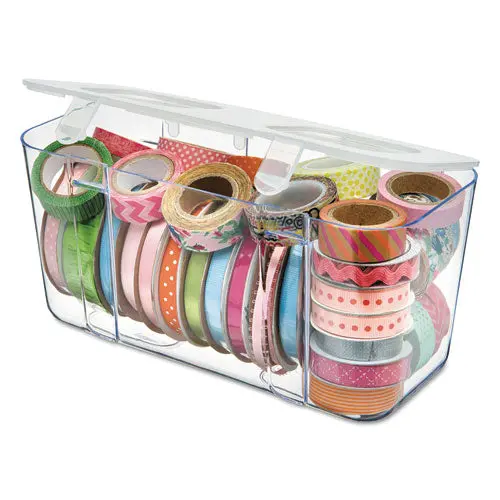 Stackable Caddy Organizer Containers, Medium, Clear 1